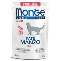 Monge, Cat Monoprotein Pouch, влаж. корм д/стерил.кошек (говядина)